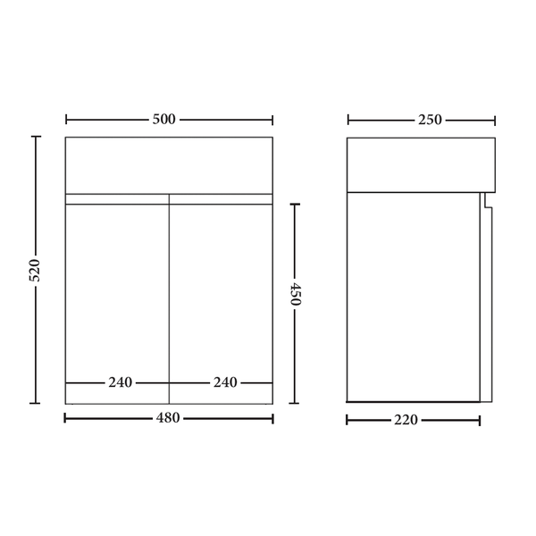 Noveen Vanities BVW-490 Rio Wall Hung Vanity 490MM