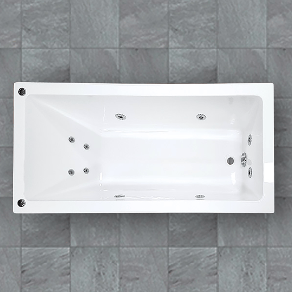 Noveen Bathtubs BTB1660-H-SPA Bari Drop In Hydrotherapy Spa Bathtub 1660x760x440mm