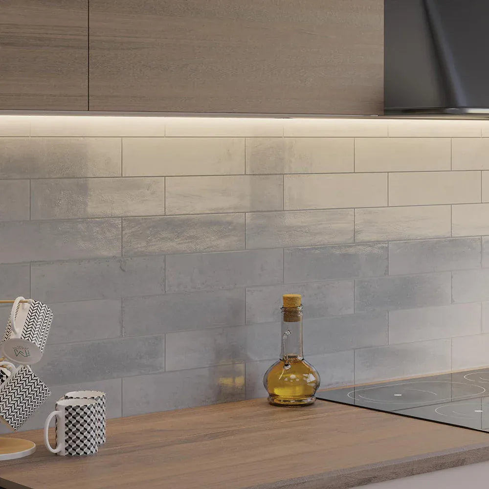 Bega White Gloss Subway Tile 100X200mm