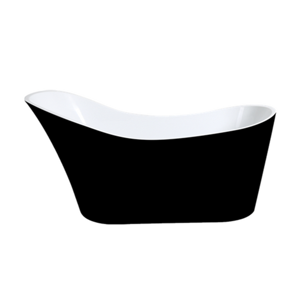 Bevel BBT1700B GBBT-8-1700 Free Standing Bathtub Gloss Black and White Non Overflow 1700*730*835mm