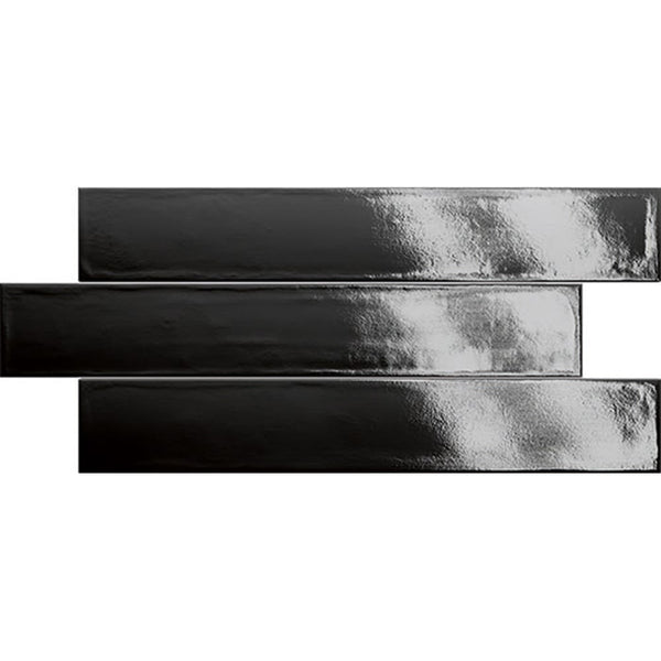 EV Tile IT-VIC-BK-37061 Victory Black 370x61x6 Glossy MADE IN ITALY