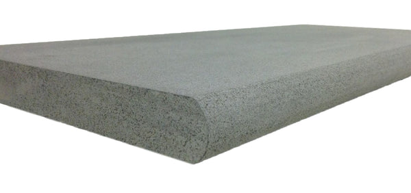 Basalt Bluestone Sawn 400 grit Coping Tile - Round Bullnose 400x600x30mm