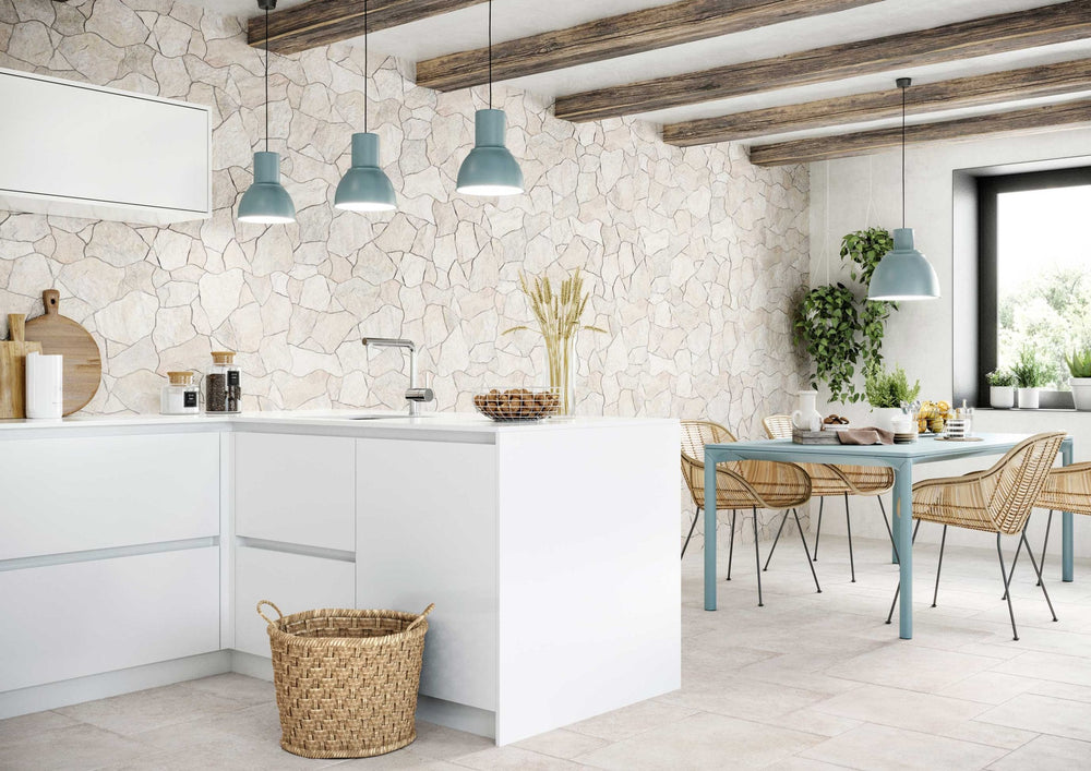 Borgogna White Flagstone Natural Stone Looking Tile 442x664mm