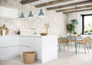 CPM Tile Borgogna White Flagstone Natural Stone Looking Tile 442x664mm