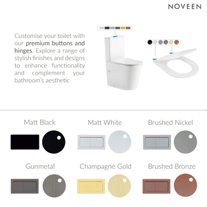 Noveen Toilets NT-1039GB — FLORENCE Rimless Toilet Suite with GEBERIT fittings