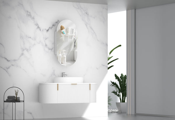 Trade Vanities CARYSIL 1200mm Fluted Wall Hung Vanity 1200 x 469 x 412mm