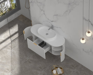 Trade Vanities CARYSIL 1200mm Fluted Wall Hung Vanity 1200 x 469 x 412mm