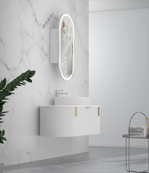 Trade Vanities CARYSIL 1200mm Fluted Wall Hung Vanity 1200 x 469 x 412mm