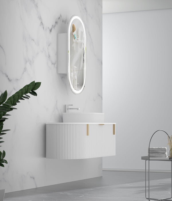 Trade Vanities CARYSIL 1200mm Fluted Wall Hung Vanity 1200 x 469 x 412mm