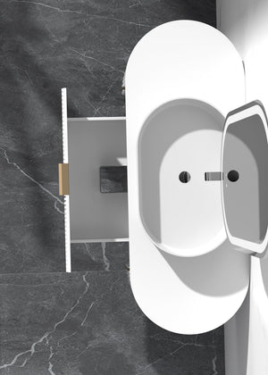 Trade Vanities CARYSIL 1200mm Fluted Wall Hung Vanity 1200 x 469 x 412mm