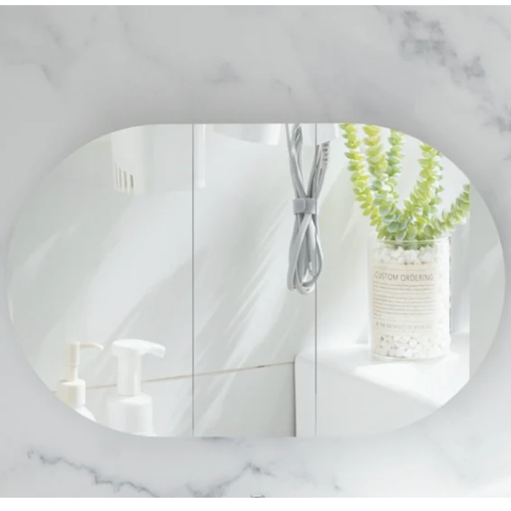 C-12075CSMW CARYSIL MYSTIC 1200X750MM MATTE WHITE OVAL SHAVING CABINET
