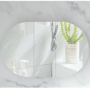 C-12075CSMW CARYSIL MYSTIC 1200X750MM MATTE WHITE OVAL SHAVING CABINET