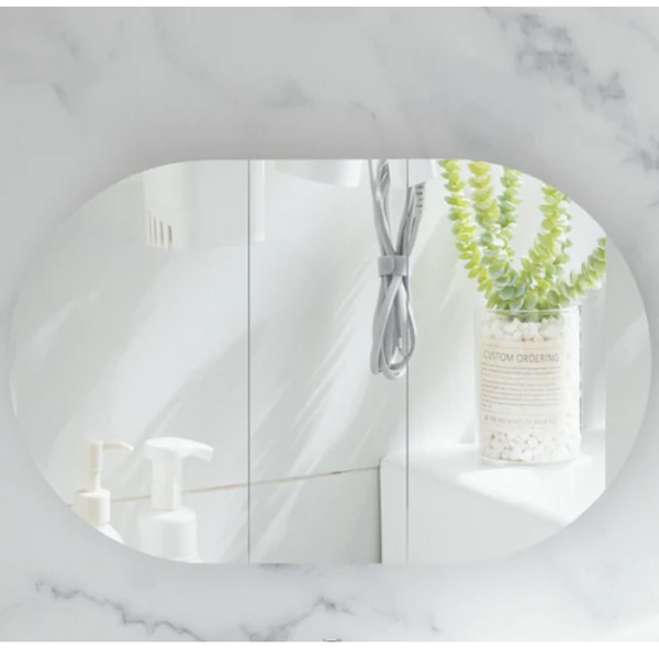 C-12075CSMW CARYSIL MYSTIC 1200X750MM MATTE WHITE OVAL SHAVING CABINET