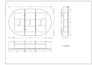 Trade Vanities C-12075CSWA CARYSIL MYSTIC 1200X750MM WALNUT OVAL SHAVING CABINET