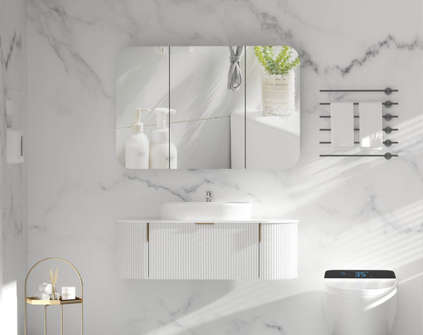 Trade Vanities C-12080RSMW CARYSIL 1200X800MM GRAND MATTE WHITE SHAVING CABINET