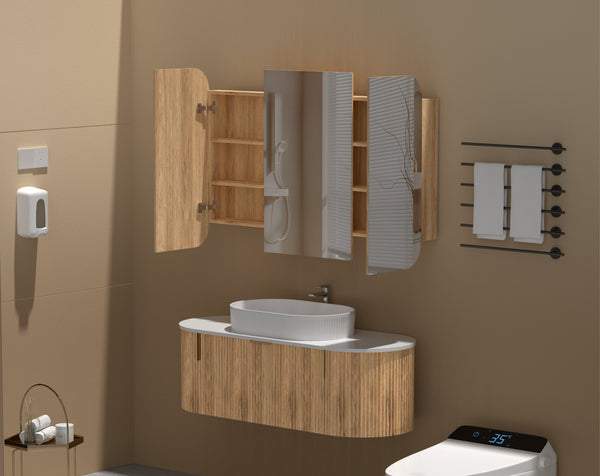 Trade Vanities C-12080RSWA CARYSIL 1200X800MM GRAND WALNUT SHAVING CABINET