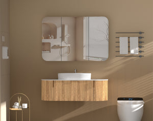 Trade Vanities C-12080RSWA CARYSIL 1200X800MM GRAND WALNUT SHAVING CABINET