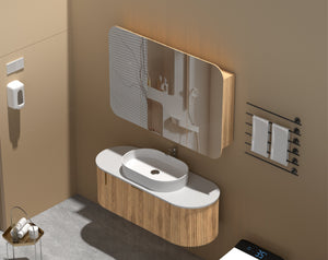 Trade Vanities C-12080RSWA CARYSIL 1200X800MM GRAND WALNUT SHAVING CABINET