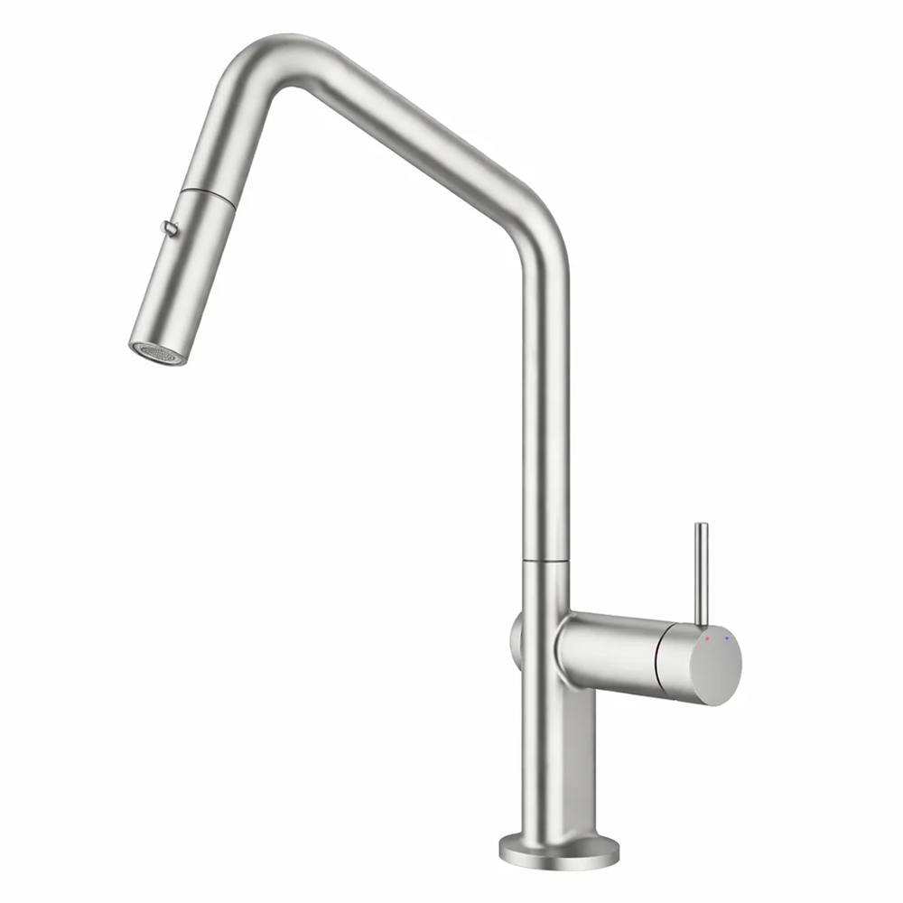 C-2AKMBN Navona Carysil Angle Brushed Nickel Pull Out Kitchen Mixer