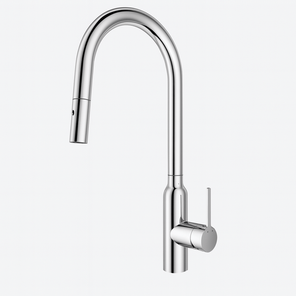 TSI Mixer Taps Navona Carysil Round Chrome Pull Out Kitchen Mixer