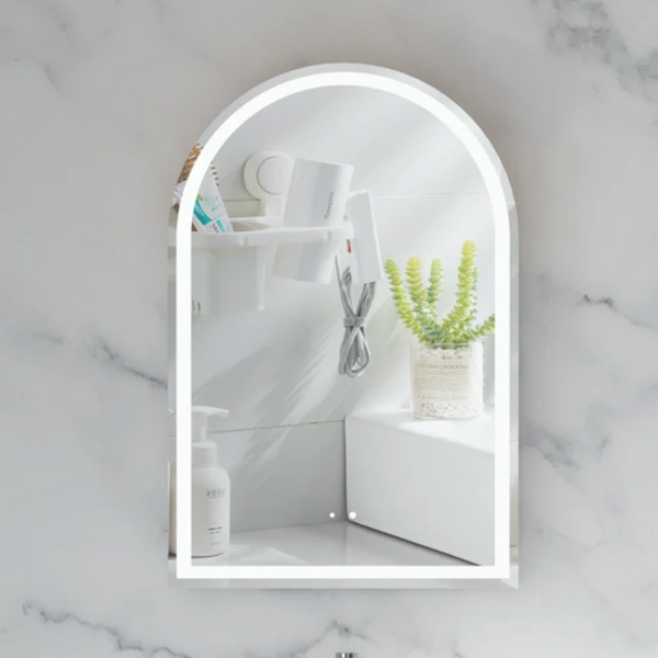 C-6090ASMWL CARYSIL IMPERIAL 600X900MM MATTE WHITE ARCH LED SHAVING CABINET
