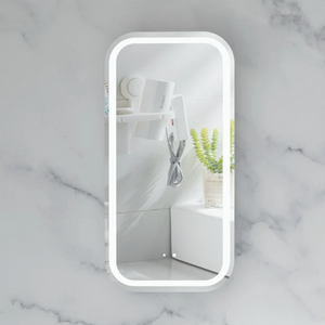 C-4590RSMWL CARYSIL EARLS 450X900MM MATTE WHITE SQUIRCLE LED SHAVING CABINET