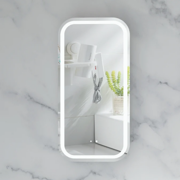 C-4590RSMWL CARYSIL EARLS 450X900MM MATTE WHITE SQUIRCLE LED SHAVING CABINET