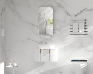 Trade Vanities C-4590RSMW CARYSIL EARLS 450X900MM MATTE WHITE SQUIRCLE SHAVING CABINET