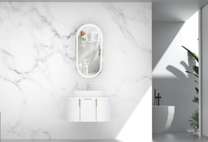 Trade Vanities CARYSIL 750mm Fluted Wall Hung Vanity 750 x 469 x 412mm