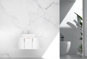 Trade Vanities CARYSIL 750mm Fluted Wall Hung Vanity 750 x 469 x 412mm