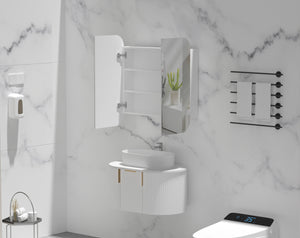 Trade Vanities C-7580RSMW CARYSIL 750X800MM GRAND MATTE WHITE SHAVING CABINET