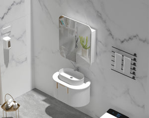 Trade Vanities C-7580RSMW CARYSIL 750X800MM GRAND MATTE WHITE SHAVING CABINET