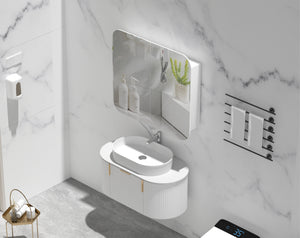 Trade Vanities C-9080RSMW CARYSIL 900X800MM GRAND MATTE WHITE SHAVING CABINET