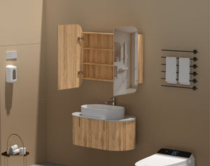 Trade Vanities C-9080RSWA CARYSIL 900X800MM GRAND WALNUT SHAVING CABINET