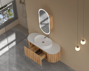 Trade Vanities CARYSIL 1200mm Fluted Wall Hung Vanity 1200 x 469 x 412mm