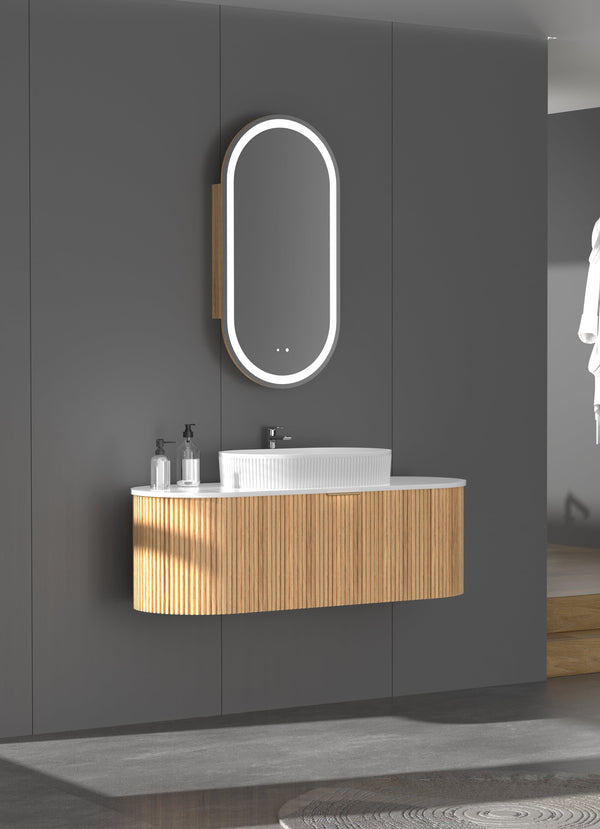 Trade Vanities CARYSIL 1200mm Fluted Wall Hung Vanity 1200 x 469 x 412mm