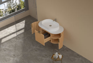 Trade Vanities CARYSIL 900mm Fluted Wall Hung Vanity 900 x 469 x 412mm