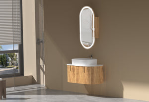 Trade Vanities CARYSIL 900mm Fluted Wall Hung Vanity 900 x 469 x 412mm