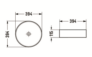 PA4040M2 Above Counter Basin 394*394*115mm White Carrara