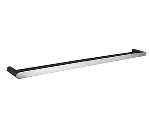 OXCH6502.8.TR RUSHY BLACK AND CHROME DOUBLE TOWEL RAIL 800MM