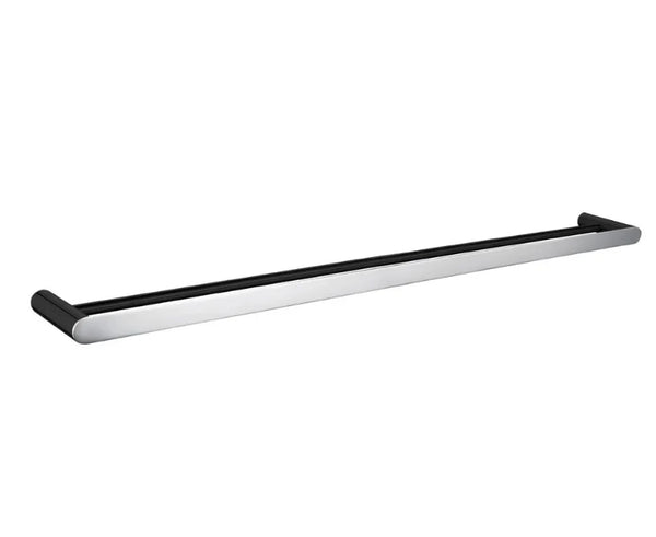 OXCH6502.8.TR RUSHY BLACK AND CHROME DOUBLE TOWEL RAIL 800MM