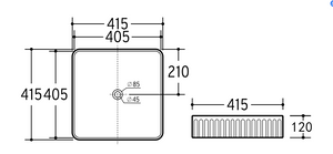 CA415SQ-MW Above Counter Basin 360*360*115mm