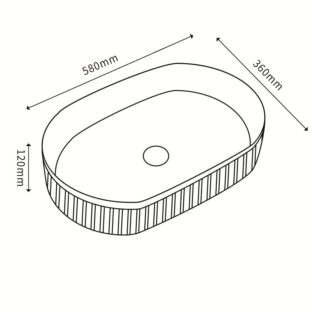 CA5836-MB Above Counter Basin 580*360*120mm Matt Black