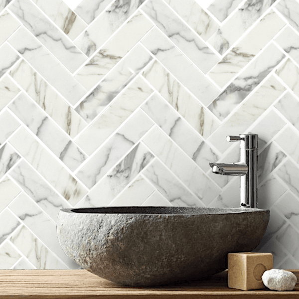 ET Tile CALOROHERM CALACUTTA ORO MATT HERRINGBONE 287X281MM MOSAIC