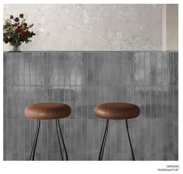 Capri Smoke Gloss Subway Tile 50x300mm