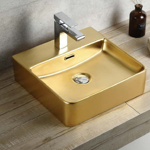 CB-121-MG Above Counter Basin 420*420*130MM Matt Gold Finish