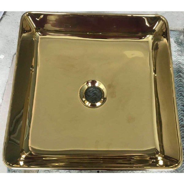 CB-125-G Above Counter Basin 370*370*120MM Gloss Gold Finish