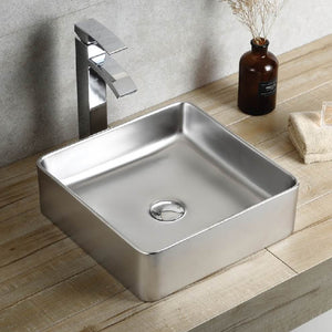 CB-125-MS Above Counter Basin 370*370*120MM Matt Silver Finish
