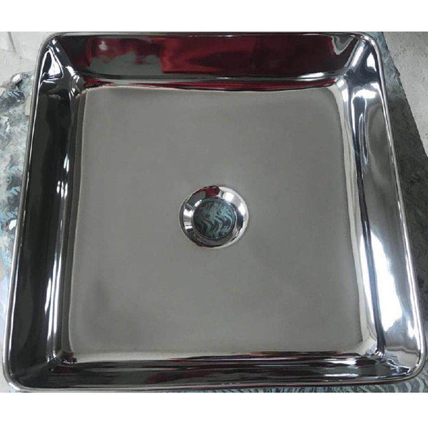 CB-125-S Above Counter Basin 370*370*120MM Gloss Silver Finish