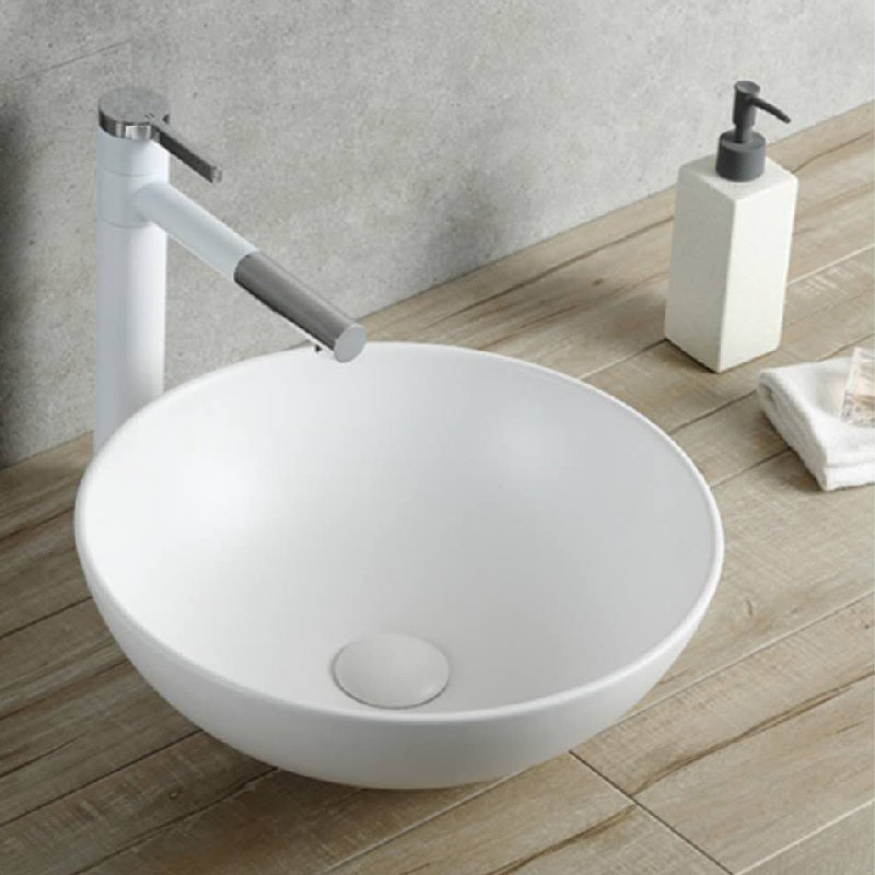 CB-126-MW Above Counter Basin 395*395*150MM Matt White Finish
